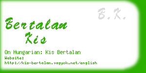 bertalan kis business card